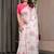 Festive pre-stitched satin silk blend saree with blouse piece