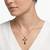 925 Sterling Silver Cross Rose Gold  Black  & White CZ Pendant Necklace Set  for Women