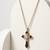 925 Sterling Silver Cross Rose Gold  Black  & White CZ Pendant Necklace Set  for Women