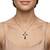 925 Sterling Silver Cross Rose Gold  Black  & White CZ Pendant Necklace Set  for Women