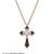 925 Sterling Silver Cross Rose Gold  Black  & White CZ Pendant Necklace Set  for Women