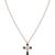 925 Sterling Silver Cross Rose Gold  Black  & White CZ Pendant Necklace Set  for Women
