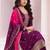 Grape purple embroidered vichitra semi-stitched salwar suit