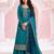 Teal blue embroidered vichitra semi-stitched salwar suit