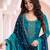 Teal blue embroidered vichitra semi-stitched salwar suit
