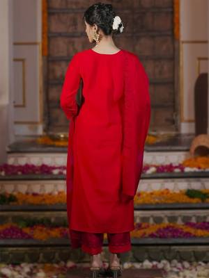 Women Embroidered Regular Sequined Kurta with Trousers & With Dupatta 3