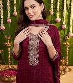 Women Ethnic Motifs Embroidered Regular Kurta with Trousers & With Dupatta