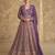 Purple embroidered georgette free size stitched anarkali suit