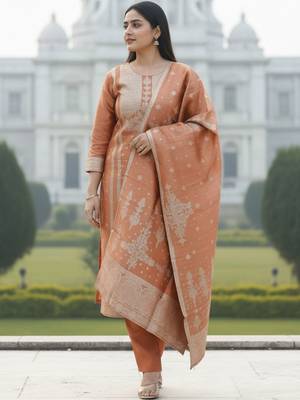 Women Ethnic Motifs Kurta with Trousers & Dupatta 5