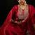 Round Neck Ethnic Embroidered Sequinned Kurta with Trouser & Dupatta