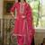 Embroidered Notch A-Line Kurta With Trousers & Dupatta