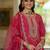 Embroidered Notch A-Line Kurta With Trousers & Dupatta