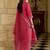 Embroidered Notch A-Line Kurta With Trousers & Dupatta
