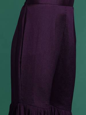 Ethnic Motifs Embroidered Regular Sequinned Kurta with Sharara & Dupatta 3