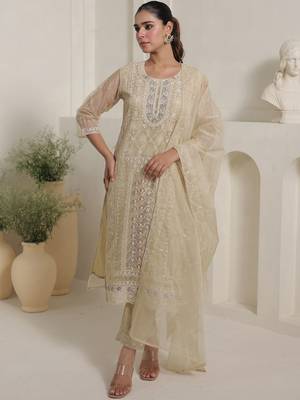 Women Solid Kurta with Trouser& With Dupatta 1