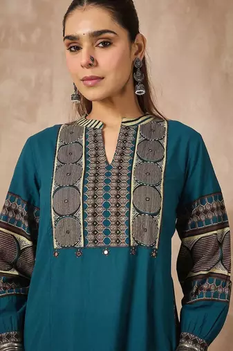 Women Printed Regular Pure Cotton Kurta with Trousers