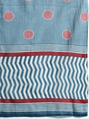 Striped Pure Cotton Kurta With Trousers & Dupatta 4