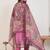 Ethnic Motifs Embroidered Chanderi Cotton Kurta With Trousers & Dupatta