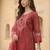 Women Floral Embroidered Regular Thread Work Kurta with Trousers & With Dupatta
