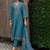 Floral Embroidered Thread Work Straight Kurta With Trousers & Dupatta