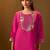 Women Floral Embroidered Thread Work Kurta With Trousers & With Dupatta