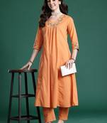 Ethnic Motifs Embroidered Pure Cotton Kurta with Trousers