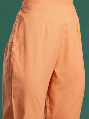 Ethnic Motifs Embroidered Pure Cotton Kurta with Trousers 3