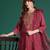 Floral Embroidered Kurta with Trousers & With Dupatta