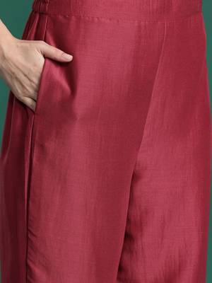 Floral Embroidered Kurta with Trousers & With Dupatta 3
