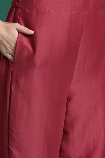 Floral Embroidered Kurta with Trousers & With Dupatta