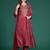 Floral Embroidered Kurta with Trousers & With Dupatta