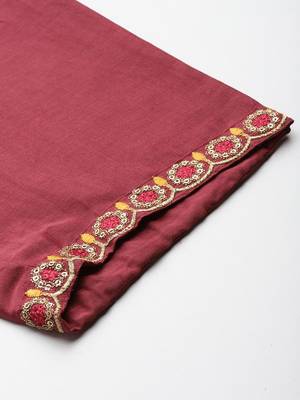 Floral Embroidered Kurta with Trousers & With Dupatta 9