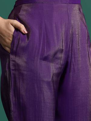 Women Ethnic Motifs Jacquard Zari Kurta with Trousers & With Dupatta 3