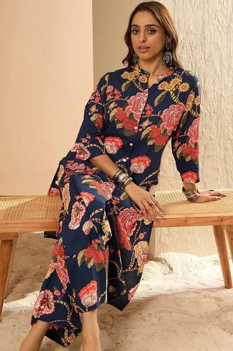 Women Floral Printed Regular Kurta with Palazzos