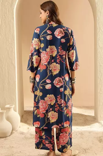 Women Floral Printed Regular Kurta with Palazzos