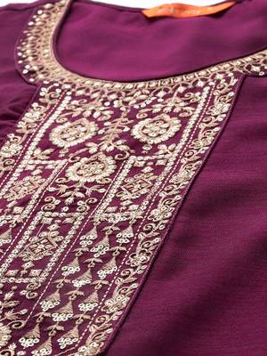 Ethnic Motifs Embroidered Sequinned Kurta with Trousers & With Dupatta 2