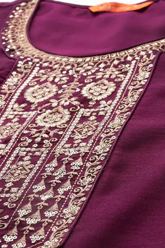 Ethnic Motifs Embroidered Sequinned Kurta with Trousers & With Dupatta