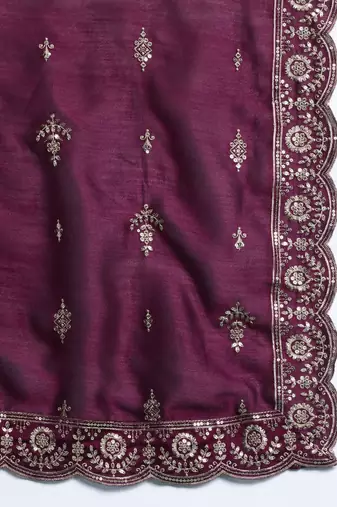 Ethnic Motifs Embroidered Sequinned Kurta with Trousers & With Dupatta