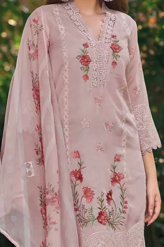 Women Floral Embroidered Regular Thread Work Kurta with Trousers & With Dupatta