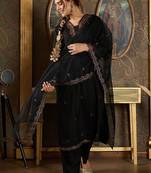 Ethnic Motifs Embroidered Thread Work Kurta with Trousers & Dupatta