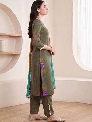Women Ethnic Motifs Printed Regular Pure Cotton Kurta with Trousers & With Dupatta 3