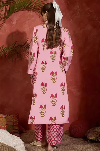 Women Floral Printed Regular Pure Cotton Kurta with Palazzos