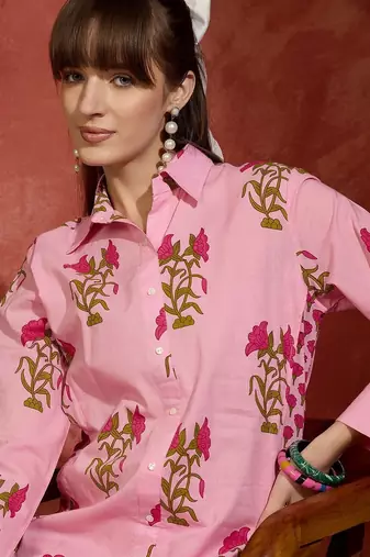 Women Floral Printed Regular Pure Cotton Kurta with Palazzos