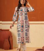 Women Printed Regular Kurta with Trousers