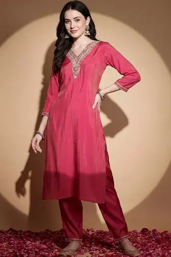 Women Ethnic Motifs Embroidered Regular Kurta with Trousers