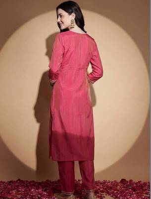 Women Ethnic Motifs Embroidered Regular Kurta with Trousers 6