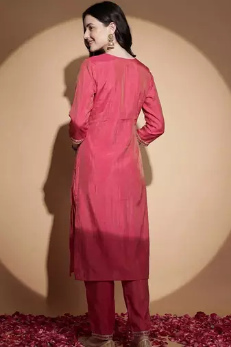 Women Ethnic Motifs Embroidered Regular Kurta with Trousers