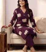 Women Ethnic Motifs Printed Regular Pure Cotton Kurta with Trousers