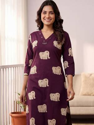 Women Ethnic Motifs Printed Regular Pure Cotton Kurta with Trousers 3