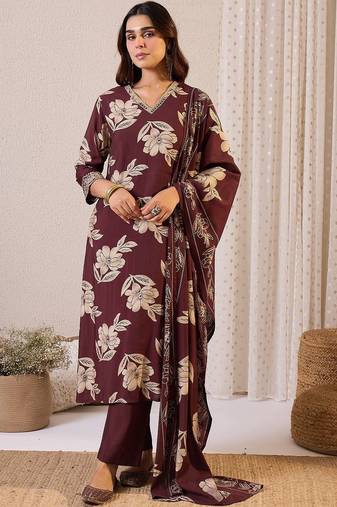 Women Floral Printed Kurta with Trousers & Dupatta